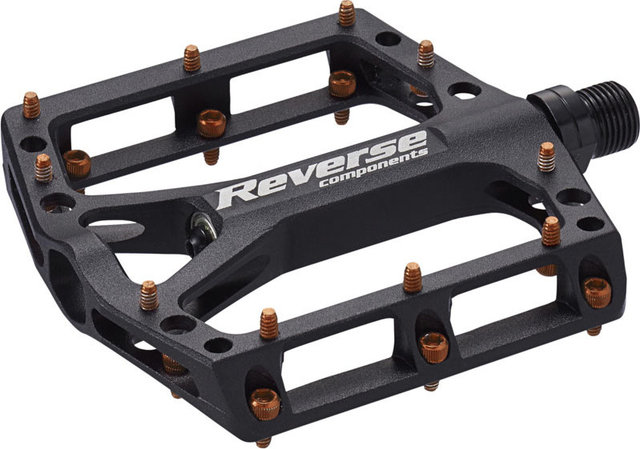 REVERSE Components Black One Platform Pedals - black-orange/100 mm/100 mm