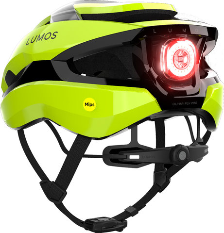 LUMOS Ultra Fly Pro MIPS Helmet + Firefly LED Helmet Light Bundle - hyper green | 54 - 61 cm