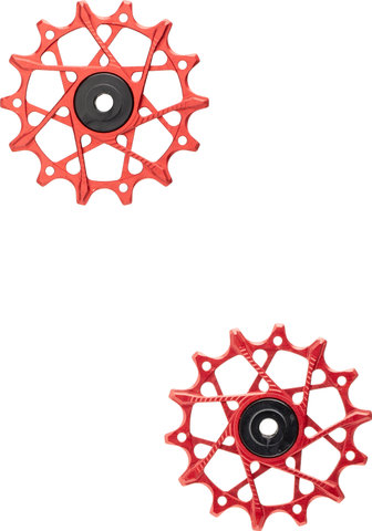 Garbaruk Juego de Roldanas 14 + 14 Dientes para Shimano 12 Velocidades MTB - red
