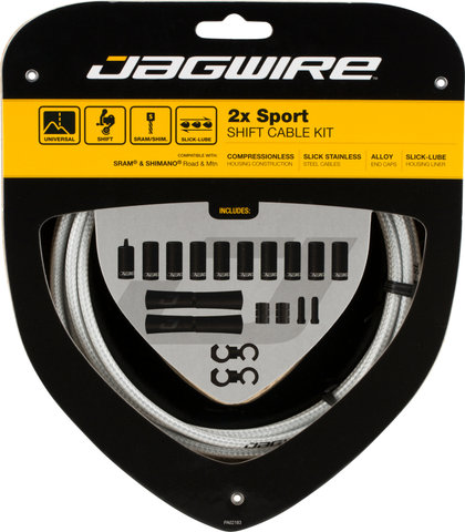 Jagwire Set de Câble de Vitesses 2X Sport - braided white