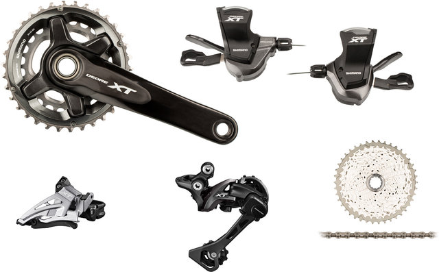 XT M8000 2x11 24-34 Groupset - black/top-swing, low clamp/175.0 mm/clamp/11-42