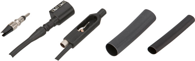 Koax-Abzweigdose mit Kabel, Koax-Adapter und Koaxstecker - schwarz-silber/universal