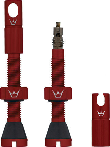 Peaty's Holeshot Fast Flow tubeless valves - red | Presta Valve (SV) | 42 mm