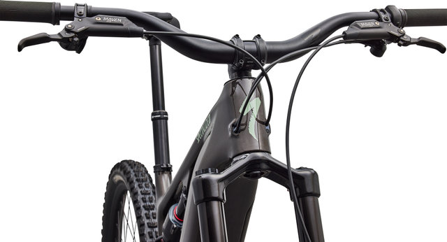 Specialized Vélo électrique tout-terrain Levo 4 EVO Comp Carbon 29"/27,5" - gloss warm smoke-pistachio | L | 180 mm | 155,0 mm | 44 mm | 29" (avant), 27,5" (arrière)