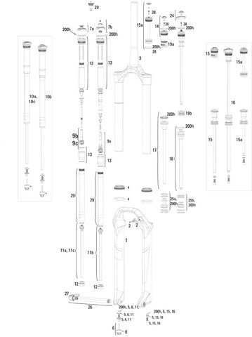 RockShox Repuestos Pike (A1-A2 / 2014-2017) 29" - 2/negro