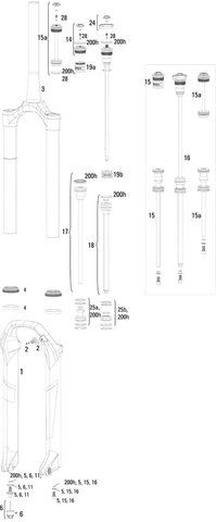 RockShox Repuestos Pike (A1-A2 / 2014-2017) 29" - 2/negro