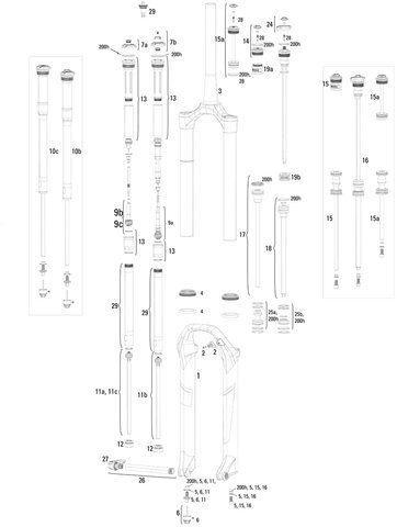 RockShox Pièces Détachées Pike (A1-A2 / 2014-2017) 27,5" - 2/noir