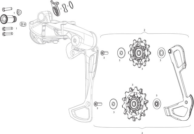 SRAM GX Eagle 1x12 Rear Derailleur Spare Parts - 1/black