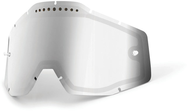 100% Spare Mirror Dual Vented Lens for Racecraft / Accuri / Strata Goggle - silver/vented