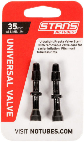 NoTubes Tubeless Presta Aluminium Valve - 2 Pack - black/Presta 35 mm