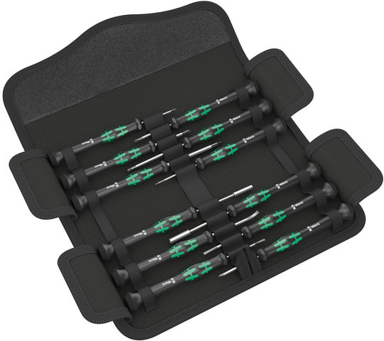 Wera Set de Tournevis pour l'Électronique Kraftform Micro 12 - noir-vert/universal