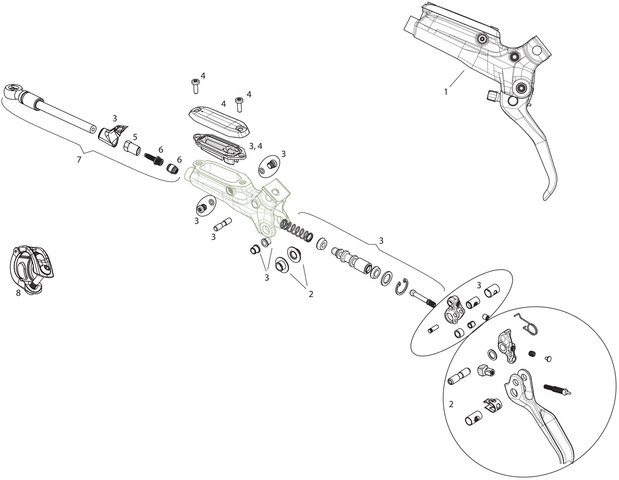 SRAM Ersatzteile Guide RS (B1) Bremshebel (2017-2018) - 1/schwarz v.2