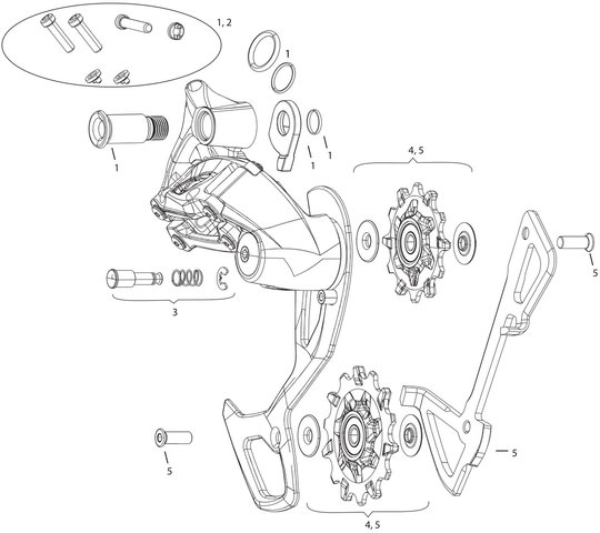 SRAM Ersatzteile GX 2x11 Type 2.1 Schaltwerk - 1/universal