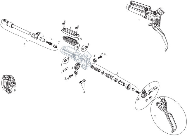 SRAM Piezas de repuesto p. palancas frenos Guide Ultimate (A1) (2015-2019) - 1/arctic grey v.2