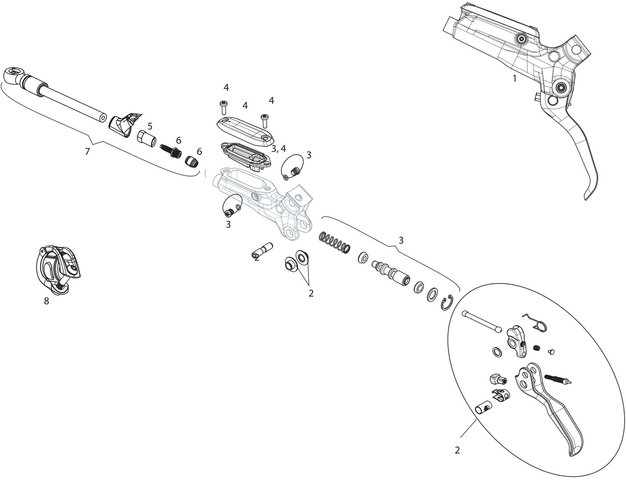 SRAM Pièces Détachées pour Levier de Frein Guide R (B1) (2017-2018) - 1/noir v.2