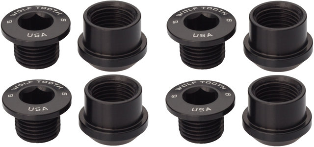 Wolf Tooth Components Chain Ring Bolt Set, 4-Arm 6 mm - black/6 mm