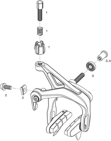 SRAM Ersatzteile Force / Rival / Apex Bremse (2007-2012) - 1/schwarz, mit Gewinde