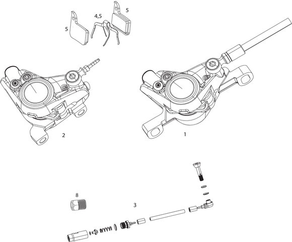 Red eTap® HRD Brake Caliper Spare Parts - 1/falcon grey, PM