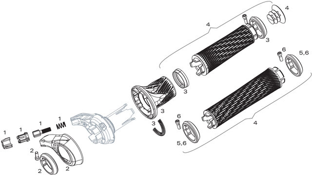 SRAM Pièces Détachées pour Levier Rotatif Eagle/XX1/XX/X0/X01/GX/NX - 1/noir