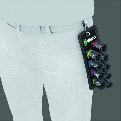 Wera Belt C Impaktor 1 Socket Wrench Insert Set - black-green