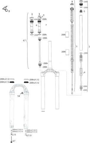 RockShox Pièces Détachées 35 Silver R/TK (A1 / 2021) - U1/universal