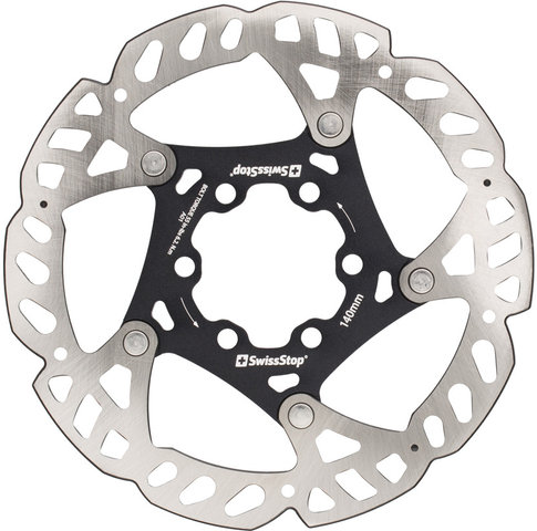 Swissstop Catalyst Pro 6-Bolt Brake Rotors, 2-piece - silver-black/140 mm