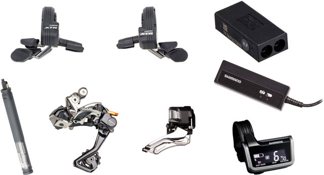 XTR Di2 M9050 2x11-speed Electronic Kit - grey/down-swing / clamp / display incl.