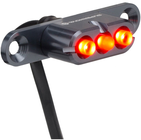 Lampe Arrière à LED E3 Tail Light 2 6V pour le Porte-Bagages (StVZO) - gris/porte-bagages