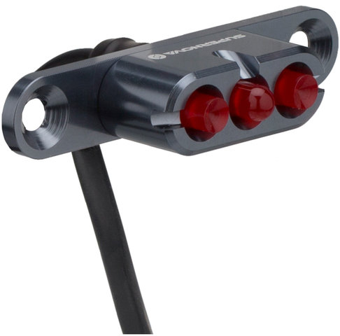 Supernova Lampe Arrière à LED E3 Tail Light 2 6V pour le Porte-Bagages (StVZO) - gris/porte-bagages