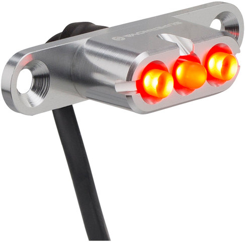 Lampe Arrière à LED E3 Tail Light 2 6V pour le Porte-Bagages (StVZO) - argenté/porte-bagages