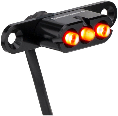 Lampe Arrière à LED E3 Tail Light 2 6V pour le Porte-Bagages (StVZO) - noir anodisé/porte-bagages