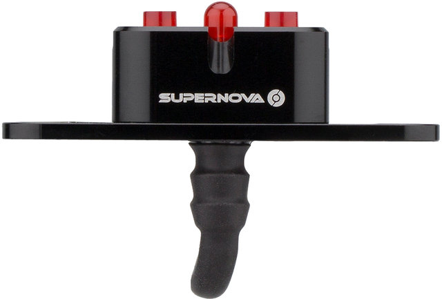 Supernova Lampe Arrière à LED E3 Tail Light 2 6V pour le Porte-Bagages (StVZO) - noir anodisé/porte-bagages