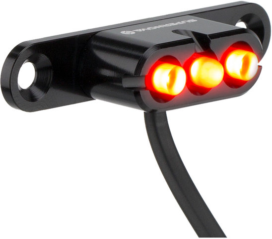 E3 Tail Light 2 LED Rücklicht mit StVZO-Zulassung, Kabelausgang unten - schwarz/Gepäckträger