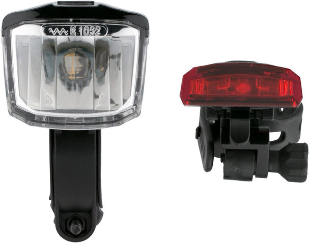 XLC Front Beamer+Rear Beamer Titania Beleuchtungsset CL-S16 mit StVZO - schwarz/universal