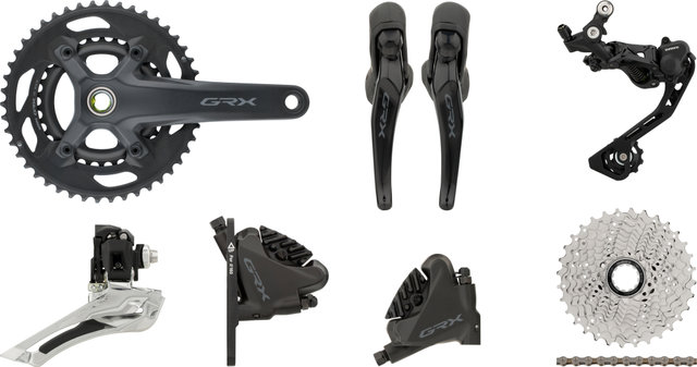 Shimano Groupe GRX RX400 2x10 30-46 - noir/Shimano VTT/À braser/11-32/Shimano MTB/175,0 mm/sans