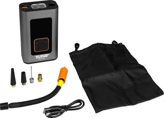 Eufab Mini Kompressor Elektrische Minipumpe - schwarz-silber