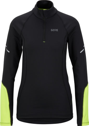 GORE Wear M Damen Mid Zip Shirt langarm - black-neon yellow/36