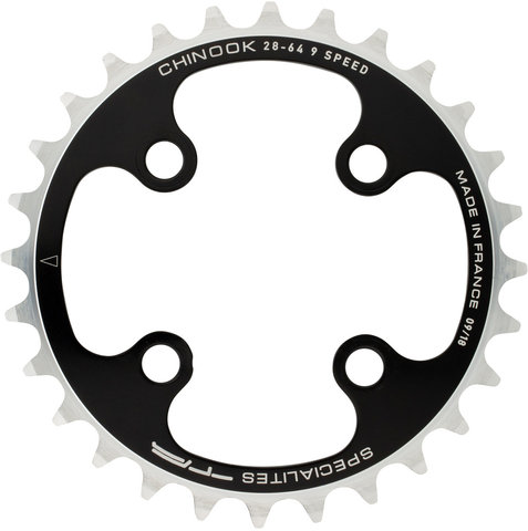 Chinook Chainring, 4-arm, Inner, 64 mm Bolt Circle Diameter - black/28 tooth