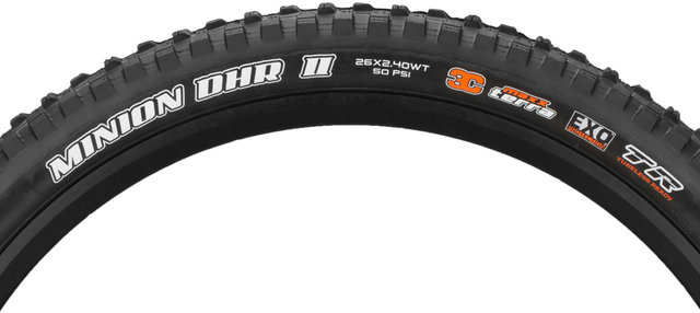 Maxxis Pneu Souple Minion DHR II 3C MaxxTerra EXO WT TR 26" - noir/26x2,4