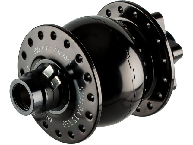 28 15 110 Boost 6-Bolt Disc Hub Dynamo - black/32 hole