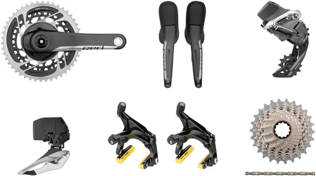 SRAM Groupe 2x12 vitesses Red eTap AXS Road 33-46 avec Direct Mount - black/175,0 mm 33-46, 10-26