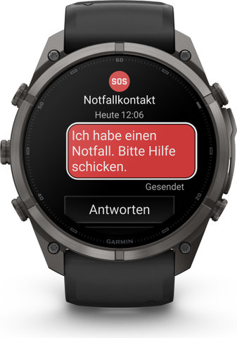 Garmin fēnix 9 Pro – inReach AMOLED Titan 51 mm Multisport-Smartwatch - schwarz-kieselgrau