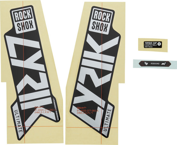 RockShox Sticker Set for Lyrik Ultimate - 2021 Model - gloss black-gloss polar foil