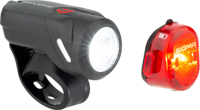 Sigma Set iluminación LED c. StVZO luz del. Aura 35 + luz trasera Nugget II - negro
