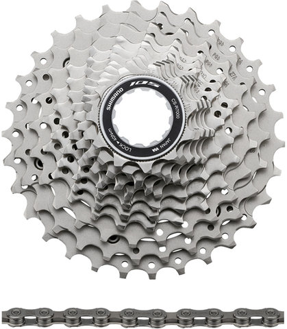 Shimano Set de desgaste cassette 105 CS-R7000 + Cadena CN-HG601 11 velocidades - plata/11-30