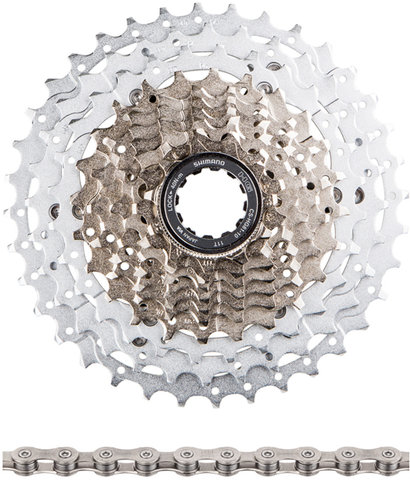 Shimano SLX CS-HG81-10 Cassette + CN-HG95 10-speed Chain Wear & Tear Set - silver/11-36