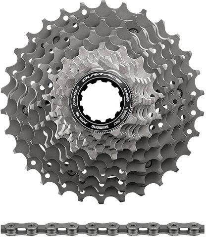 Shimano Dura-Ace Cassette CS-R9100 + Chain CN-HG901 11-speed Set - silver/11-30