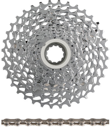 SRAM Apex / X7 / GX PG-1050 Kassette + PC 1051 Kette 10-fach Verschleißset - silver/11-36