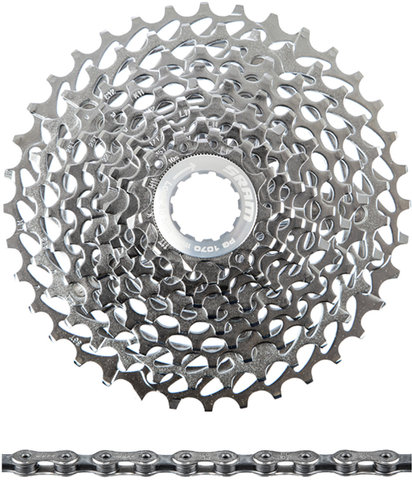 SRAM Set desgaste cassette Force/Rival/X9 PG-1070 + cadena PC-1071 10 vel. - silver/11-36