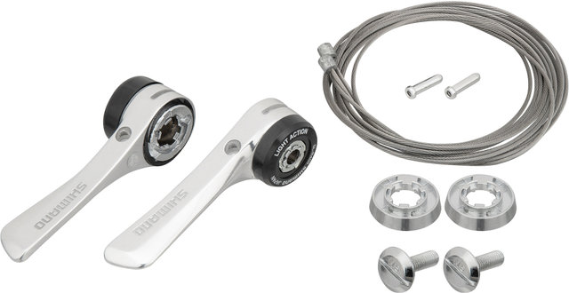 Shimano Set de manetas cambios d+t SL-R400 2-/3-/8-vel. p. cuadros de aluminio - plata/2/3x8 velocidades